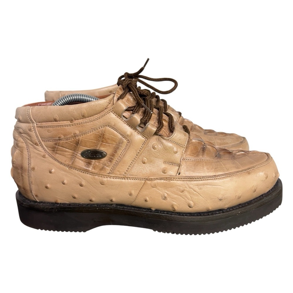 Jaca Men's Leather Ankle Boots US 10.5 EE Tan Embossed Croc Print Bilbo Comfort